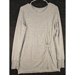 Athleta Gray Long Sleeve Twist Front Knit Top Women's Size Small